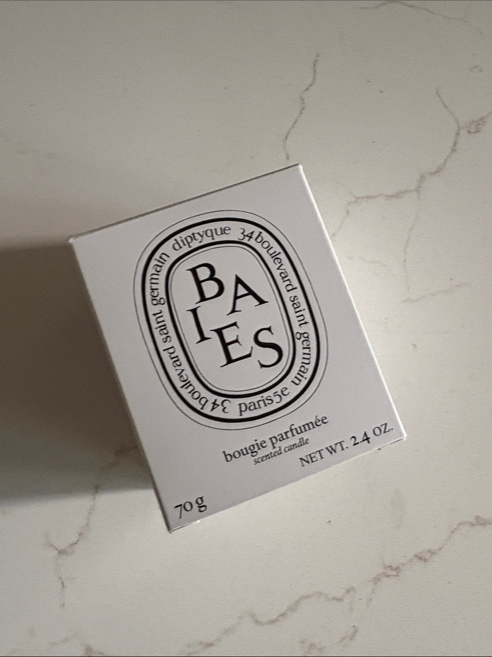 Diptyque Baies Scented Candle - White Box
